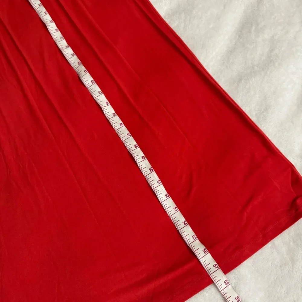 Michael‎ Kors DRK Persimmon red Maxi dress sz XL halter chain-strap pull-on new